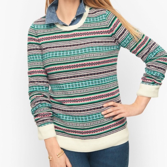 Talbots Sweaters - Talbots Wool Blend Fair Isle Crew Neck Sweater